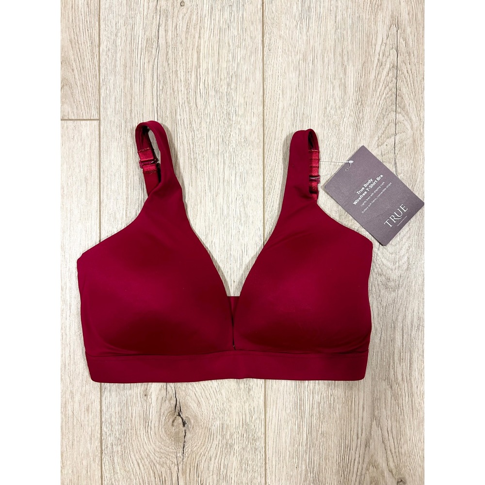 True & Co True Body Wirefree T-Shirt Bra 34DDD Ruby Red Convertible A35W346476